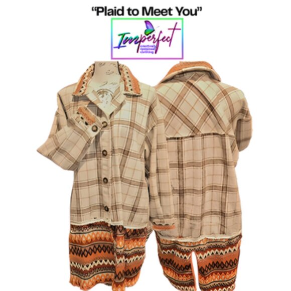 Upcycled plaid flannel shacket - Picture 1 of 2